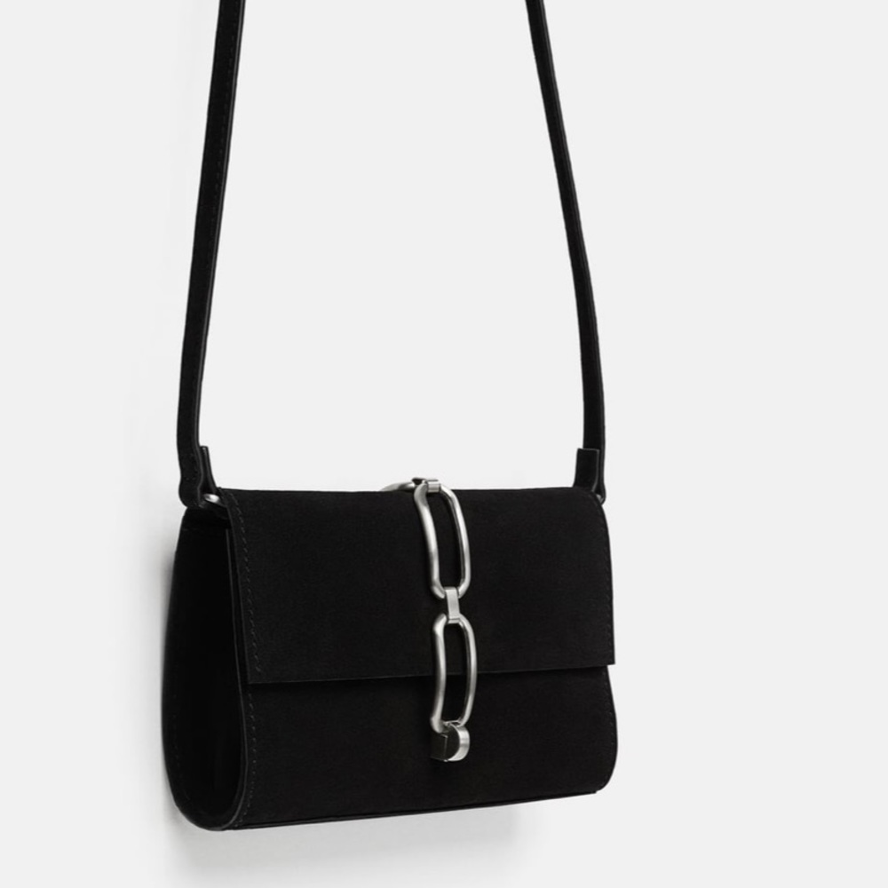 LAST ONE • NWT • Zara • Leather Crossbody Bag w/ Link Detail